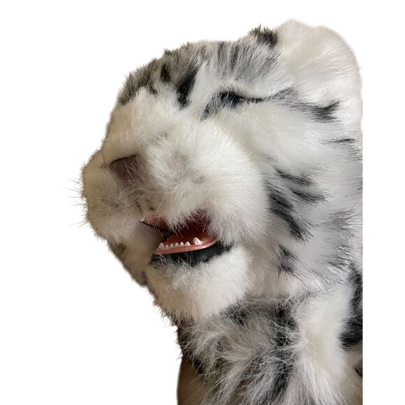 Wow Wow Mechanical White Tiger Cub Stuffed Animal Plush Toy Black Stripes 14 - Picture 6 of 6